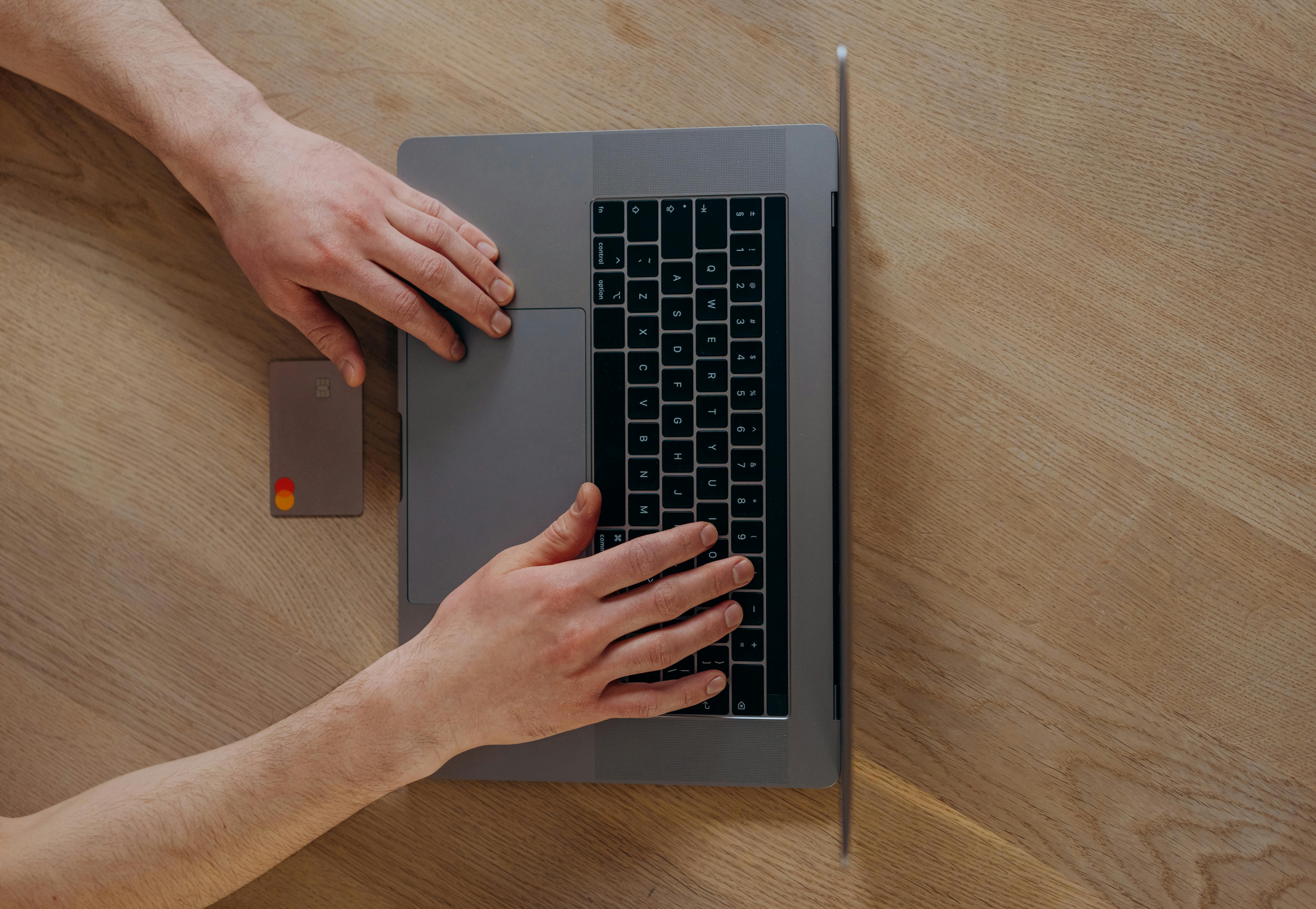 Person using credit card