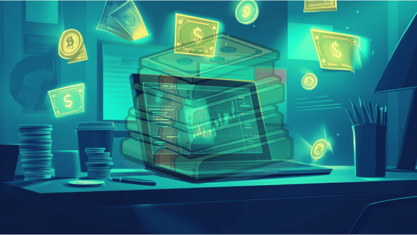 Financial Freedom at Your Fingertips – Cartoon-Style Digital Wealth Background
