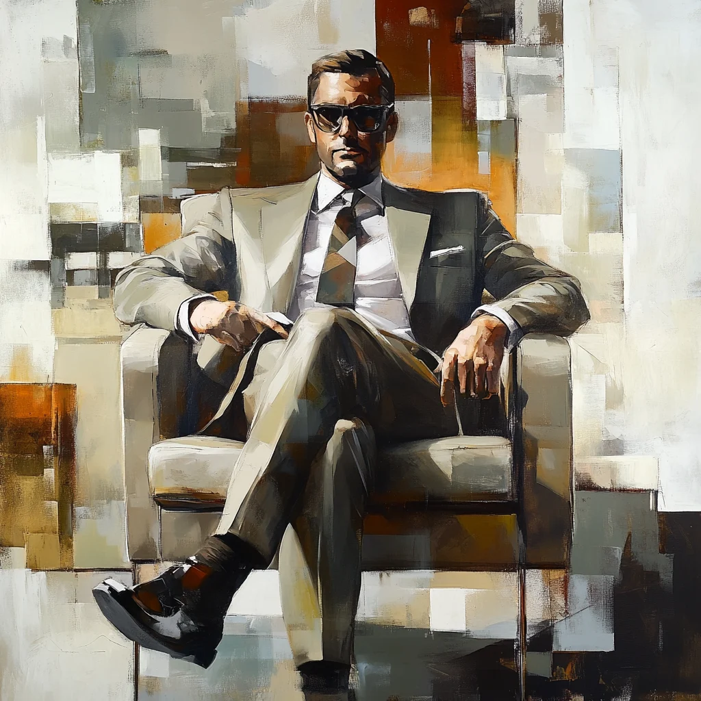 man sitting in business attire